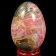 Polished Rhodochrosite & Pyrite Egg - Argentina #79244-1